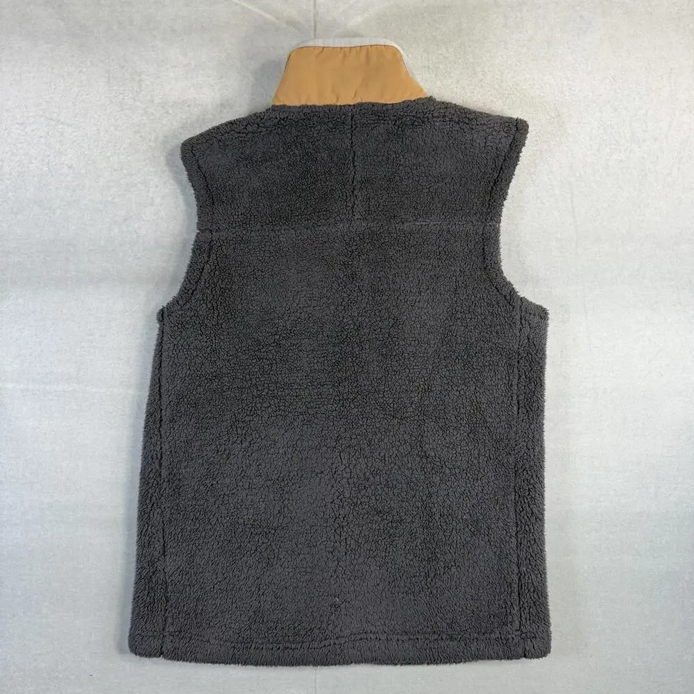 The North Face Campshire Vest Mens Small Gray Full Zip Deep Pile Outdoors Sherpa